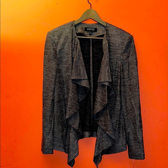 Kasper Charcoal Draped Cardigan - Picture 1 of 3